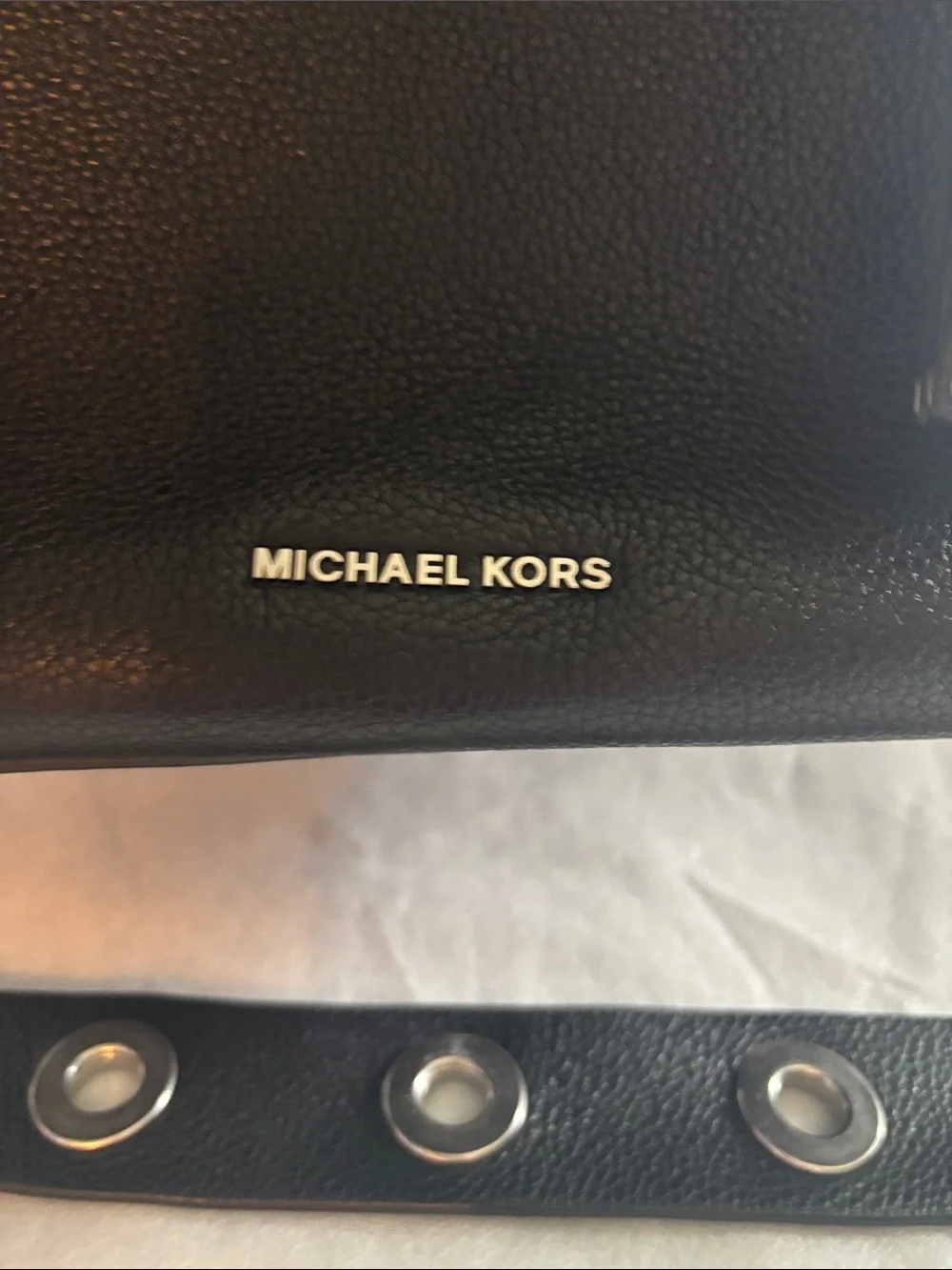 Michael Kors large rare Brooklyn Black Leather Tote with Tassel and Stud Accents - Picture 3 of 17